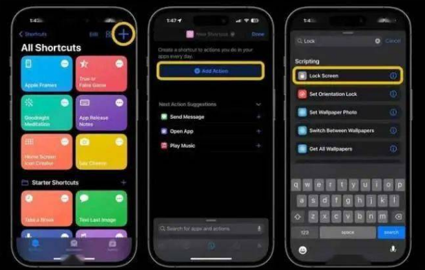 石龙苹果14锁屏维修店分享iPhone14升级iOS16.4后如何创建锁屏快捷方式 